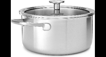 KitchenAid Multi-Ply RVS Kookpan - ø20cm - 3,1L - met glazen deksel - inductie - PFAS-vrij