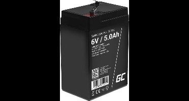 Green Cell 6V 5Ah (4.6mm) 5000mAh VRLA AGM accu