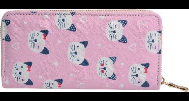 Juleeze Portemonnee 10x19 cm Roze Kunstleer Rechthoek Katten