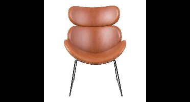 Giga Living Fauteuil Bjorli - PU Leer Bruin/Zwart - 78,5x69x90,5cm