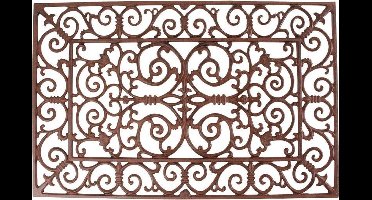 Rechthoekige Deurmat gietijzer L Esschert Design Bruin