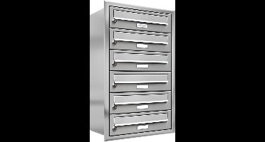 Brievenbus 6 adressen met rand ( inbouw)