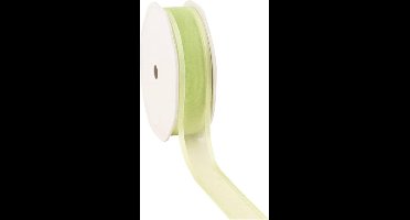 Satin edge Organzalint Mintgroen - 25 mm / 25 mtr.