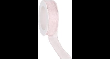 Wired organzalint Zacht roze 25 mm / 20 mtr. Organza lint met draad
