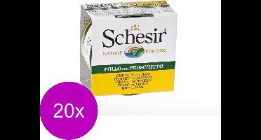 Schesir Hond Blik Gelei 150 g - Hondenvoer - 20 x Kipfilet&Ham