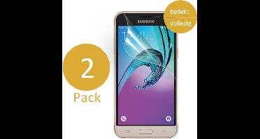2x Screenprotector geschikt voor Samsung Galaxy J3 (2016) - Glas PET Folie Screenprotector Transparant 0.2mm 9H (Full Screen Protector)