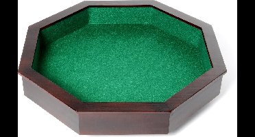 Pitjesbak 8-hoekig - Houten Speelbak - Ingelegd Groen Vilt - Krijtborden voor Score - 38,5 x 38,8 cm - Engelhart