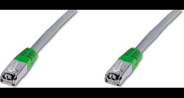 Digitus RJ45 (cross) Netwerkkabel Aansluitkabel CAT 5e SF/UTP 2.00 m Grijs