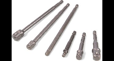 HBM Professionele 6 Delige Bit - Dop Adapterset met HEX Aansluiting