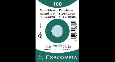 40x Pak 100 steekkaarten in folie - bristol gelijnd niet geperforeerd - 74x105mm, Azuur