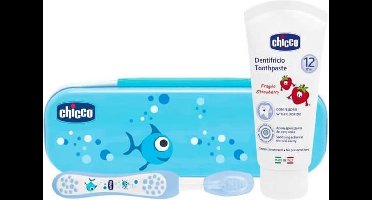 Chicco tandenborstel Tandenborstelset Blauw Baby - 00007533200000 - 12M+ BLAUW