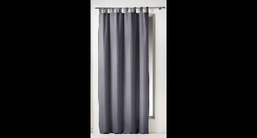 Gordijnen-Kant en klaar- met ophanglus 140x260cm uni polyester donker grijs