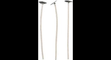 Kaarsenlonten - Waxed Kaarslonten Met Voet - Kaarsen Maken - Lengte: 10cm - Dikte: 2mm - 50 stuks