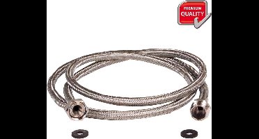 Scanpart gepantserde verlengslang 2 meter - Veilige verlenging van waterslang - Geschikt voor wasmachine vaatwasser boiler koffiezetapparaten ijsblokjesmachine side-by-side koelkasten - KTW-A en DVGW goedgekeurd - Gevlochten RVS - Universeel