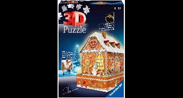 Ravensburger Kerst Gingerbread House Night Edition - 3D puzzel gebouw - 216 Stukjes