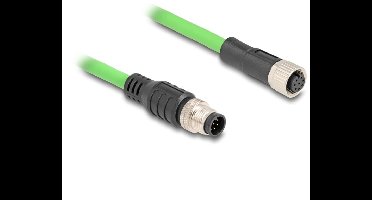 M12 8-pins A-gecodeerde industriële netwerk verlengkabel | CAT5e | PUR | 2 meter