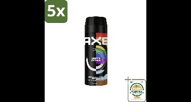 5 x AXE - Deodorant Spray - Unite - Verzorgend - Kruidige Geur - 150 ml - Grootverpakking - Deodorant Spray - Zweetvermindering - Geurneutralisatie - Frisheid - Zinktechnologie