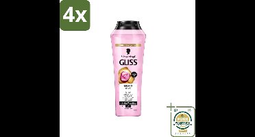 Gliss - Shampoo - Liquid Silk - Voor Glanzend en Zijdezacht Haar - 250 ml - Voordeelverpakking - 4 stuks - Haarverzorging - Siliconenvrije shampoo