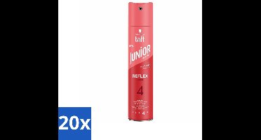20 x Taft - Reflex Shine 4 - Junior Haarspray - Glanzende finish - 250 ml - Haarspray - Glans - Fixatie - Haarverzorging - 48 Uur Hold