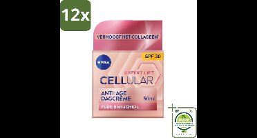 NIVEA - CELLular Expert Lift Dagcrème - Anti-Veroudering Crème - SPF 30 - Voor alle huidtypen - Met Bakuchiol & Hyaluronzuur - 50 ml - Voordeelverpakking - 12 stuks - Nivea anti-aging - Anti-rimpel crème