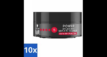 Taft - Power 5 - Styling Wax - Sterke grip met glans - 75 ml - Bulkverpakking - 10 stuks