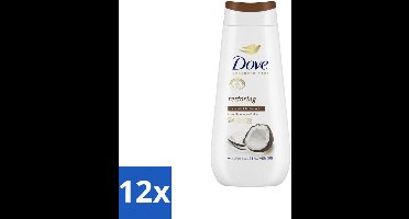 Dove Douchecrème - Restoring - Kokos & Amandel - 225 ml - Voordeelverpakking - 12 stuks
