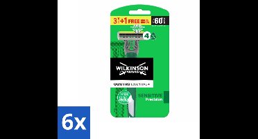6 x Wilkinson - Wegwerpscheermesjes - Quattro Essential 4 - Strak Scheren - 4 mesjes - Wegwerpscheermesjes - Scheermes - Quattro Essential - Wilkinson Sword - Scheermesjes