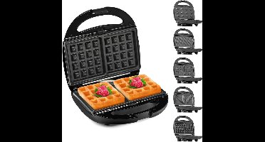 RVV® Contactgrill met uitneembare platen - Contactgrill - Multi grill - zwart en zilver - ‎24cm x 22cm x 10cm