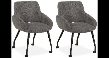 MX Sofa - Eetkamerstoel Rowan - Antraciet (set van 2 stuks)