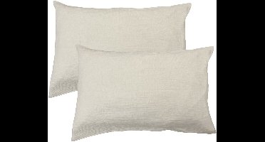 Matt & Rose Set Kussenslopen Naturel - (2x) 50 x 70 cm - Mousseline Katoen