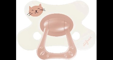 Difrax Natural Fopspeen - 12+ Mnd - Dusty Pink Kitten