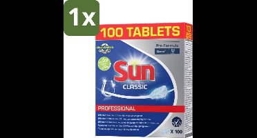 1 x Sun - Classic Professional - Vaatwastabletten - 100 Tabletten - Vaatwasmachine - Vaatwastabletten - Vaat Reinigen - Vaatwasmiddel - Vaatwasmachine Tablet