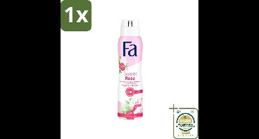 1 x Fa Deodorant Sweet Rose 150 ml- Deodorant Spray - 48 Uur Bescherming - Anti-Transpirant - Pioenrozen - Frambozen