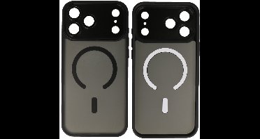 MagSafe Hoesje Geschikt voor iPhone 17 Pro Max - Mat-Transparent met Camera Beschermer Case - Zwart