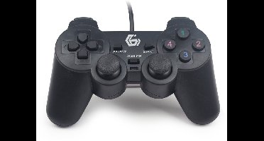 GMB Gaming Dual Vibration USB GamePad / zwart - 1,8 meter