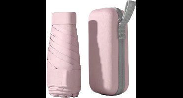 Capsule Paraplu | Draagbare Super Mini met Etui - Roze