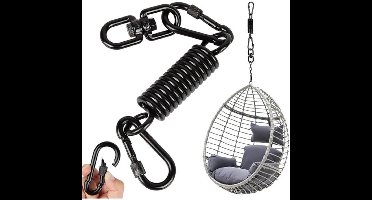Zwenkveer voor hangstoel - veer hangstoel met 2 karabijnhaken en 360° draaibare haken-ophangveer voor bokszakhouder