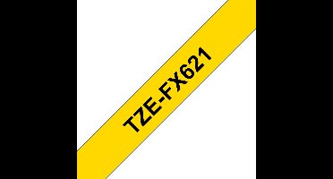 TZ-FX621 9mm - black on yellow - flexible (8m)