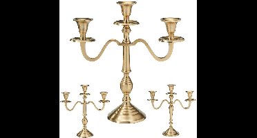 Kandelaar Gouden 3-Armige 30 cm - Kaarsenhouder - Kaarsenstandaard - Decoratie