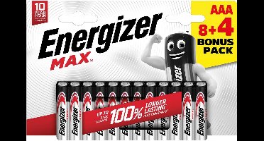 Energizer batterijen Max AAA/LR03/E92 | blister van 8 + 4