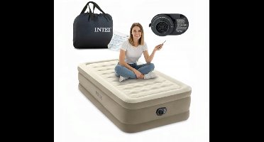Intex Luchtbed 191x99x46cm Elektrische Pomp & Tas - 1 Persoons