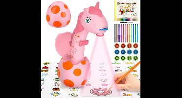 RVV® Tekenprojector Kinderen - Tekenprojector - Kinder Tekenprojector - Eenhoorn - Roze- 21cm x 17cm x 12cm