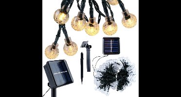 Solar Lichtsnoer Buiten - 10 Meter - 100 LED - Warm Wit - Tuinverlichting op Zonne-energie