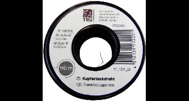 TRU COMPONENTS Koperdraad gelakt Buitendiameter (incl. isolatielak): 0.20 mm 110 m