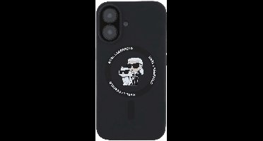 Karl Lagerfeld Backcase hoesje geschikt voor iPhone 16 - Effen Zwart - Silicone