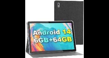 Tibuta Smartphone A10 tablet, 25,7 cm (10,1 inch), Android, 13 tablets met beschermhoes, 4 + 64 GB ROM, Quad-Core-processor met 5000 mAh batterij, 1280 x 800 IPS HD, touchscreen, 5 MP + 8 MP camera,