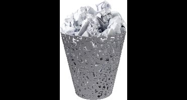 Balvi prullenbak Letters grijs kunststof