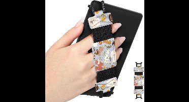 Zachte polsband voor eReaders en Tablets - zwart elastisch vingerhouder met polsband - comfortabel en lichtgewicht - 6-8 inch - veelzijdig gebruik