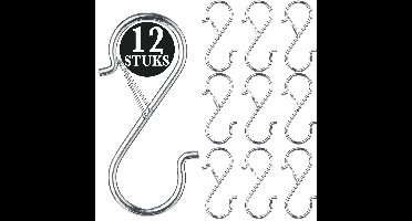 12 Stuks Zilver Metaal S Haken met Veiligheidssluiting - 10cm Lengte - Ophanghaken - Haakjes voor Keuken, Badkamer & Tuin - Kledinghangers - Jashaak Hangers - Handdoekhaakjes - Keukengerei Organizer Haak - Kapstok S-haken - Vleeshaken - Muurhaak