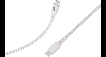 Bigben Connected, USB-C / Lightning 3A Power Delivery 60W 1,2 m Opladen en Overdracht kabel, Wit